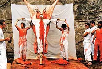 Action staged by Hermann Nitsch in 1984